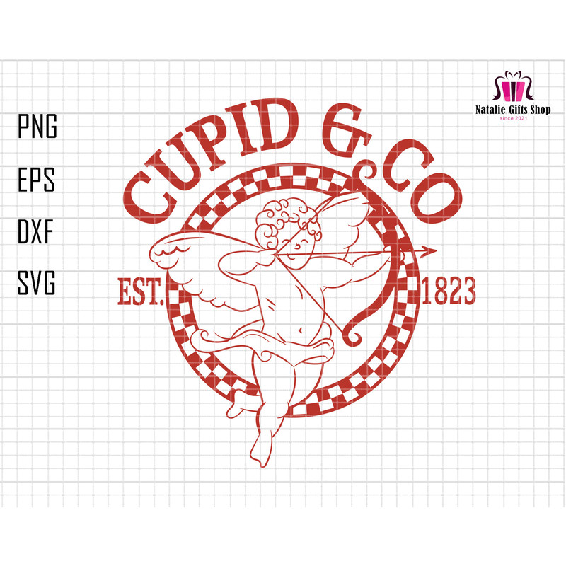 Cupid Co 1823 Svg, Pink Cupid Svg, Cupid University Svg, Cupid Season Svg, Retro Valentines Svg, Happy Valentine's Day Svg, Valentine Shirt.jpg