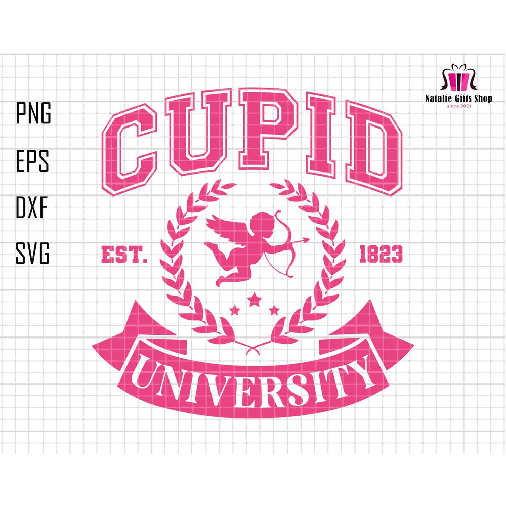 Cupid University Svg, Happy Valentine's Day Svg, Valentine's Day Shirt, Love Day Svg, Trendy Valentine Svg, Cupid Heart Svg Instant Download 1.jpg