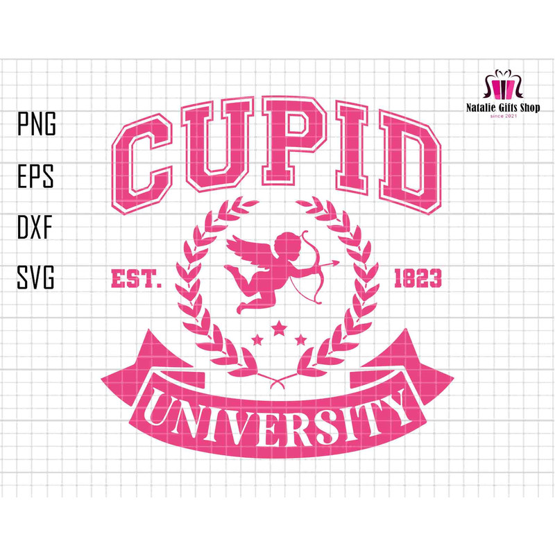Cupid University Svg, Happy Valentine's Day Svg, Valentine's Day Shirt, Love Day Svg, Trendy Valentine Svg, Cupid Heart Svg Instant Download 1.jpg