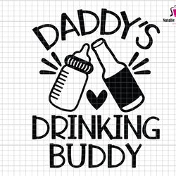 daddys drinking buddy svg, cute beer stein cheers baby bottle svg, new dad design svg, dad and baby svg, newborn svg, fa
