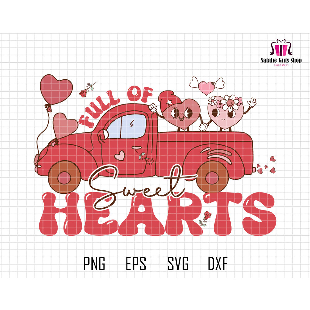 Full Of Sweet Hearts Svg, Farm Truck Heart Svg, Happy Valentine Day, Valentine Heart Svg, XOXO Svg, Couple Heart Svg, Love Ride Svg, PinkDay.jpg