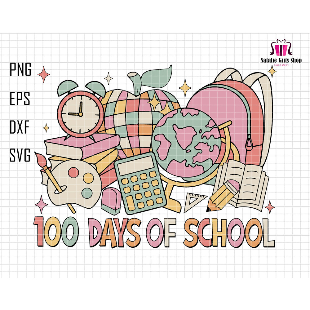 Happy 100 Days Of School Svg, Funny 100 days of school Svg, 100th Day Teacher Life Svg, Book Lovers Svg, Teacher Appreciation,Back To School.jpg