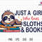 Just A Girl Svg, Who Loves Svg, Sloths Books Svg, Teacher Sloth Svg, Cute Sloth Svg, Funny Sloth Svg, Lazy Sloth Svg, Back to School Svg.jpg
