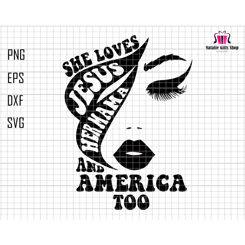 Love Jesus Her mama and America Too Svg, American Girl Svg, Love Jesus And America Too Svg, 4th of July svg, Independence Day, Patriotic svg.jpg