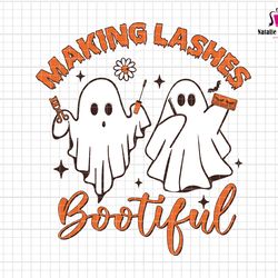 making lashes bootiful svg, boojee ghost svg, bootiful halloween, eyelash artist ghost, eyelash care specialist, trendy