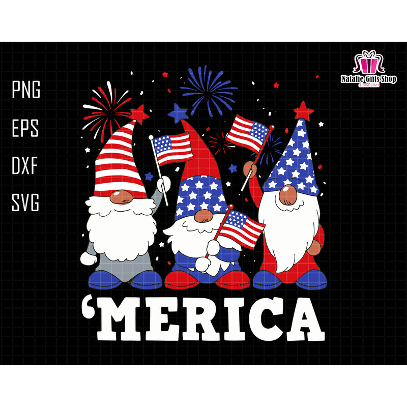 Merica Gnomes Svg, USA Flag Svg, Fireworks Svg, Memorial Day Svg, 4th of July Svg, independence day Svg, Kid 4th Of July Svg, Patriotic Svg.jpg