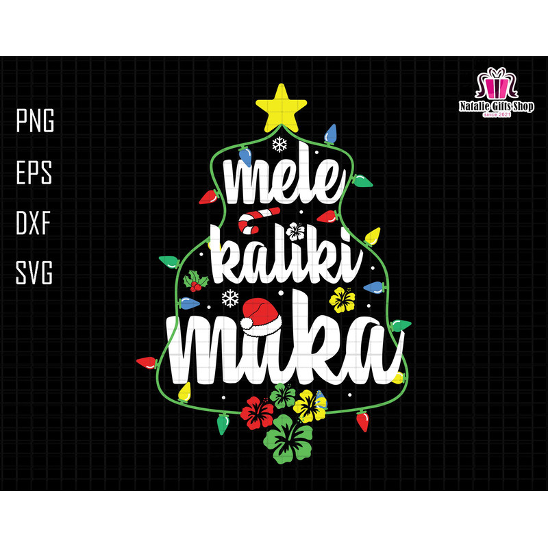 Merry Christmas Svg, Happy Christmas Song Svg, Christmas Tree Svg, Hibiscus Christmas Svg, Hawaiian Hawaii Christmas Svg, Happy New Year Svg.jpg