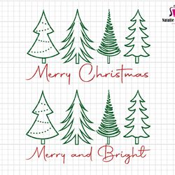 merry christmas svg, merry and bright svg, trendy christmas, retro christmas, christmas tree svg, retro christmas svg, c