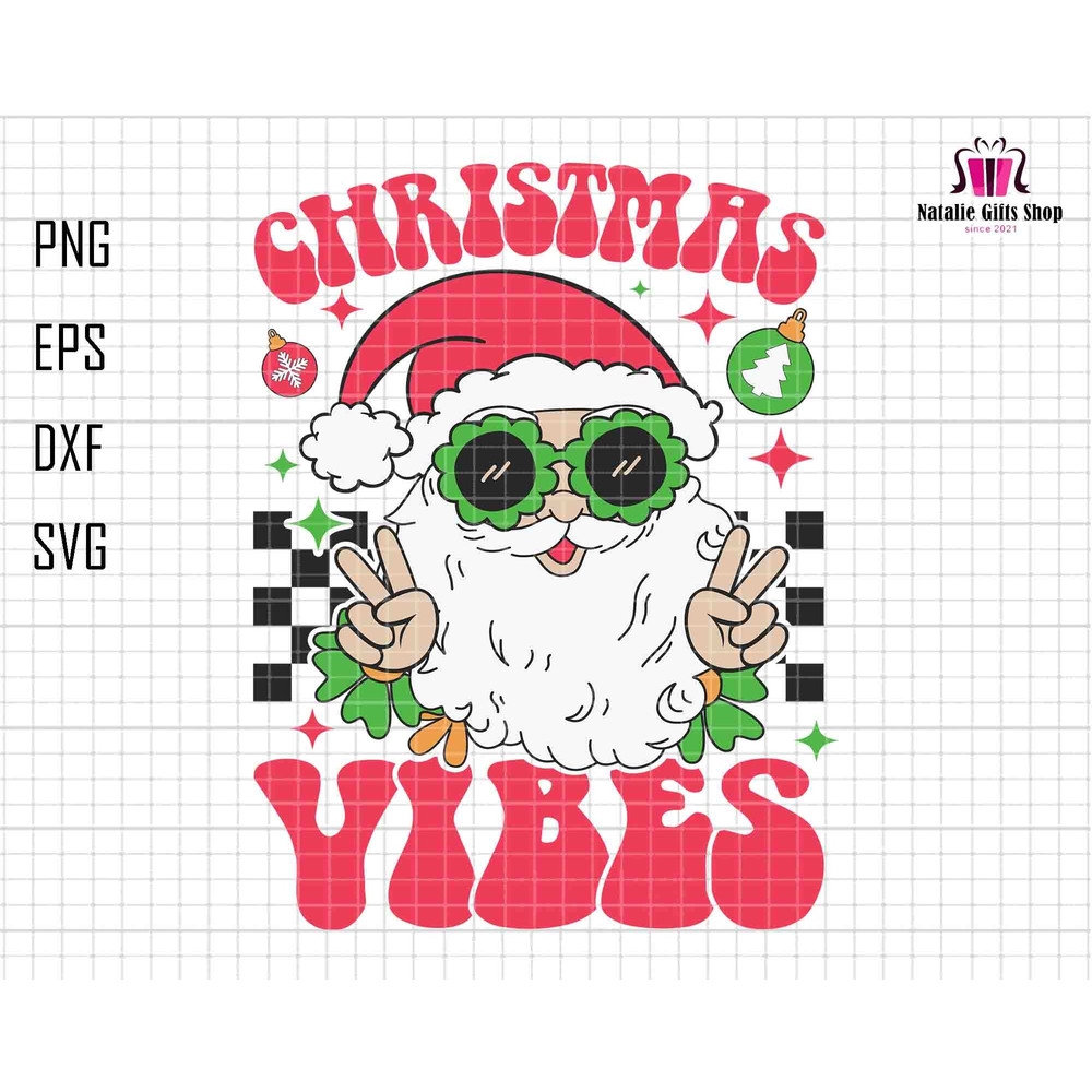 Merry Christmas Vibes Svg, Funny Pink Santa Claus Svg, Christmas Vacation Svg, Vintage Groovy Christmas Svg, Merry Christmas Svg, Silhouette.jpg