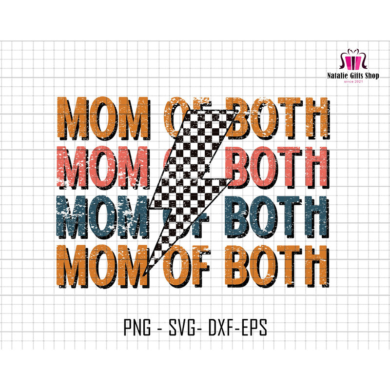 Mom Of Both Svg, Checkered Lightning Bolt Svg, Distressed Mom Svg, Stacked Mom Svg, Mom Of Boys Svg, Mom Of Girls Svg, Retro Mom Svg.jpg