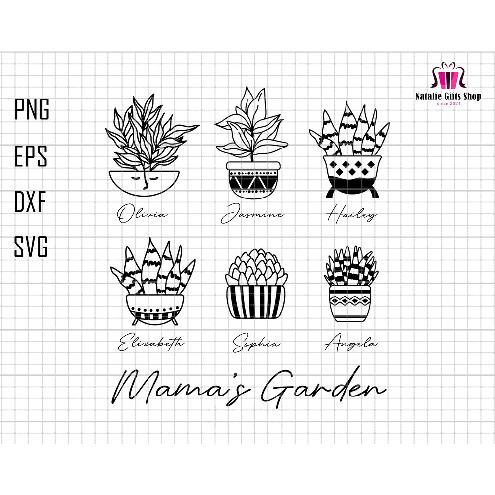 Personalized Mama's Garden Svg, Plant Pots Svg, Mama Svg, Gift For Mama Svg, Pot Of Plants Svg, Plant Lover Svg,Gardener Svg,House Plant Svg.jpg