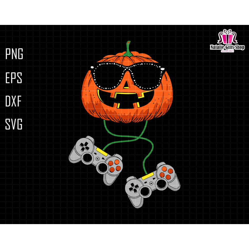 Pumpkin Controller Svg, Controller Gamer, Funny Pumpkin Svg, Retro Halloween, Instant Download, Spooky Season, Fall Halloween, Smile Face.jpg