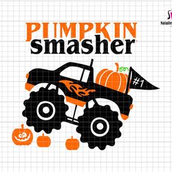 pumpkin smasher svg, trendy halloween, fall season gifts, spooky season svg, fall tractor svg, pumpkin tractor svg, boy