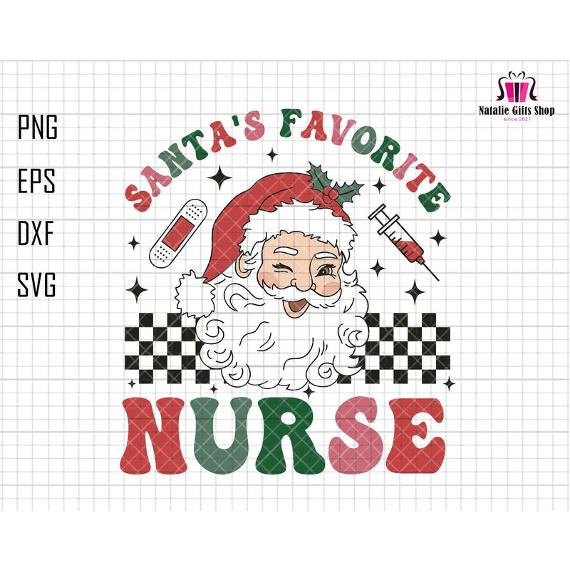 Santa's Favorite Nurse Svg, Nurse Day Svg, Nurse Life Svg, Nurse Christmas, Nursing Svg, Jolly Nurse Svg, Nurse Trees Svg, Medical Equipment.jpg