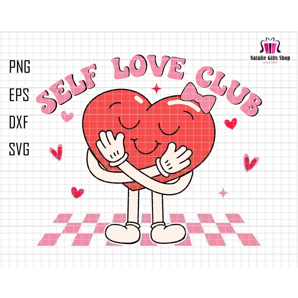 Self Love Club Svg, Heart Valentine Svg, Anti Valentines Svg, In My Self Love Era, Retro Valentine Svg, Trendy Valentine Day, Sweet Heart.jpg