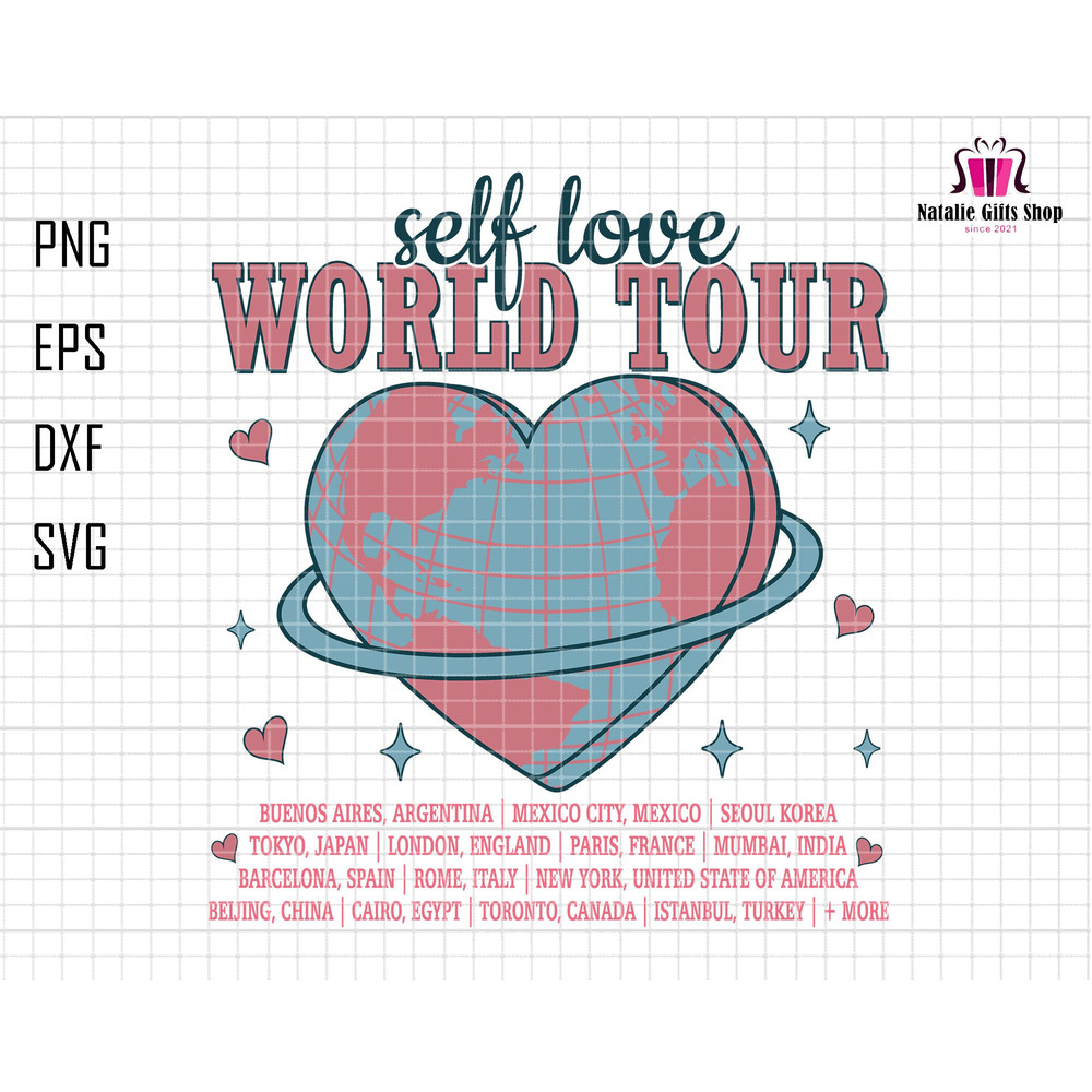 Self Love World Tour Svg,  Retro Valentines Svg, Aesthetic Valentines Design, Self Love Heart Svg, Trendy Valentines Svg, Valentine Quotes.jpg