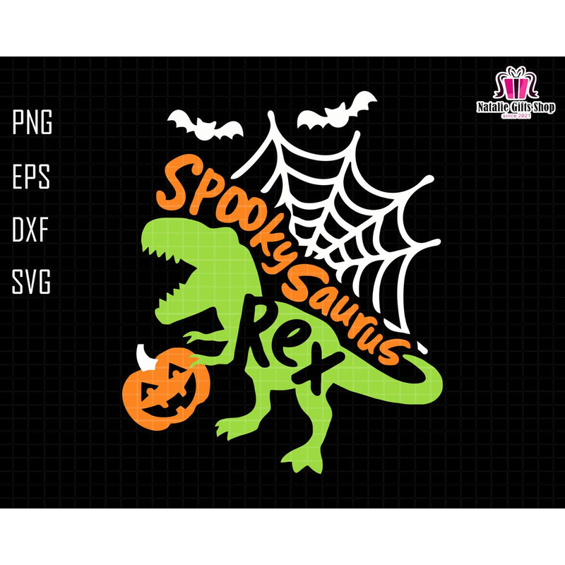Spooky Saurus Rex Svg, Halloween Dinosaur Svg, Funny Halloween, T-Rex Pumpkin, Fall Cut Files, Spooky Saurus Rex, Instant Download, Cricut.jpg