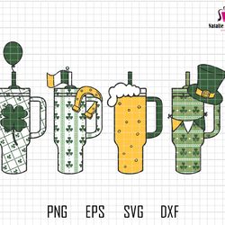 st patrick day tumbler svg, shamrock tumbler svg, irish svg, irish lucky cup svg, lucky shamrock svg, four leaf clover s