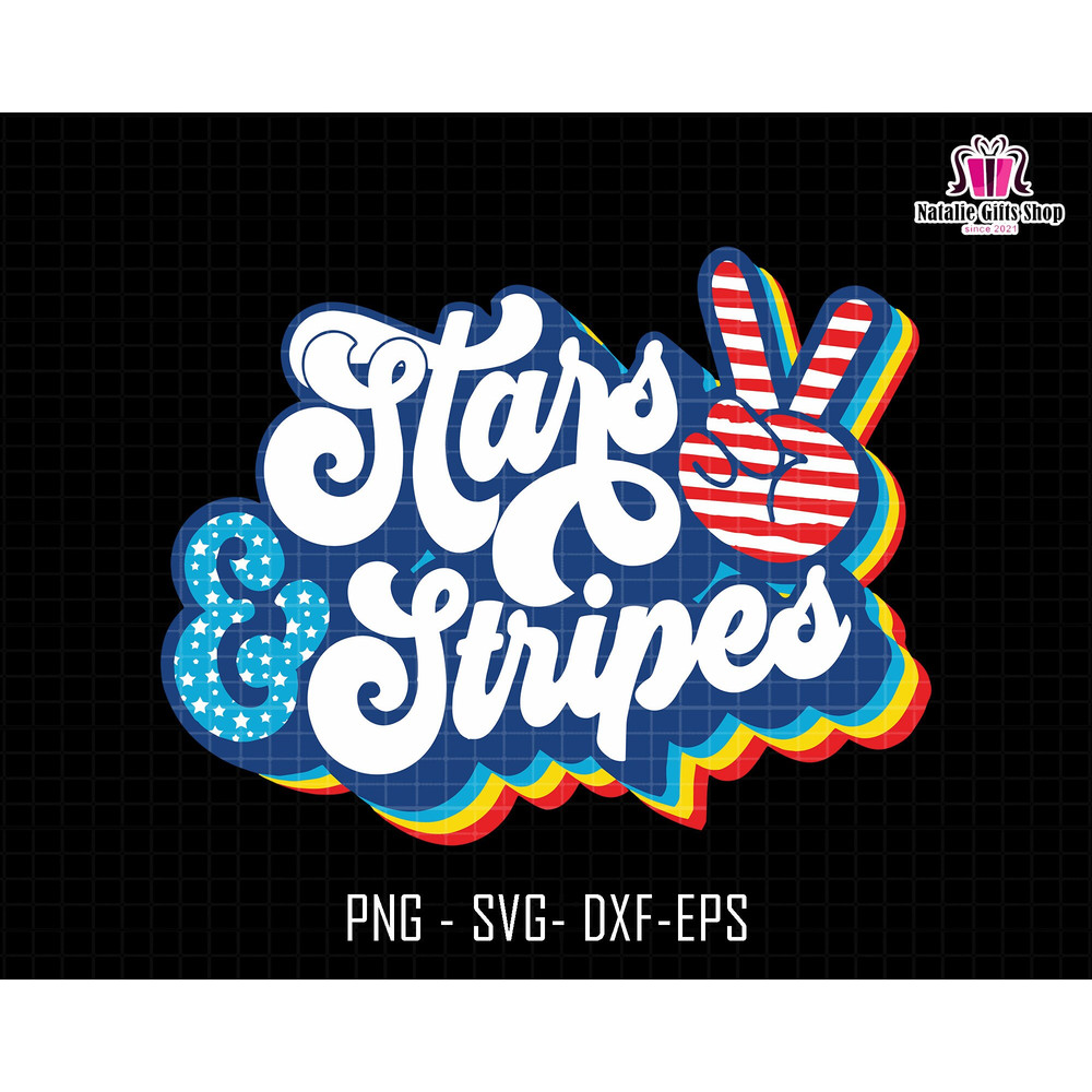 Star and Stripes Svg, Red White Blue Svg, USA Flag Svg, Peace hand Sign, Independence Svg, Retro 4th of July Svg, America Svg, Patriotic Svg.jpg