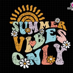 summer vibes only svg, good vibes only svg, retro wavy text svg, retro summer svg, hippie svg, trendy summer svg, vinta