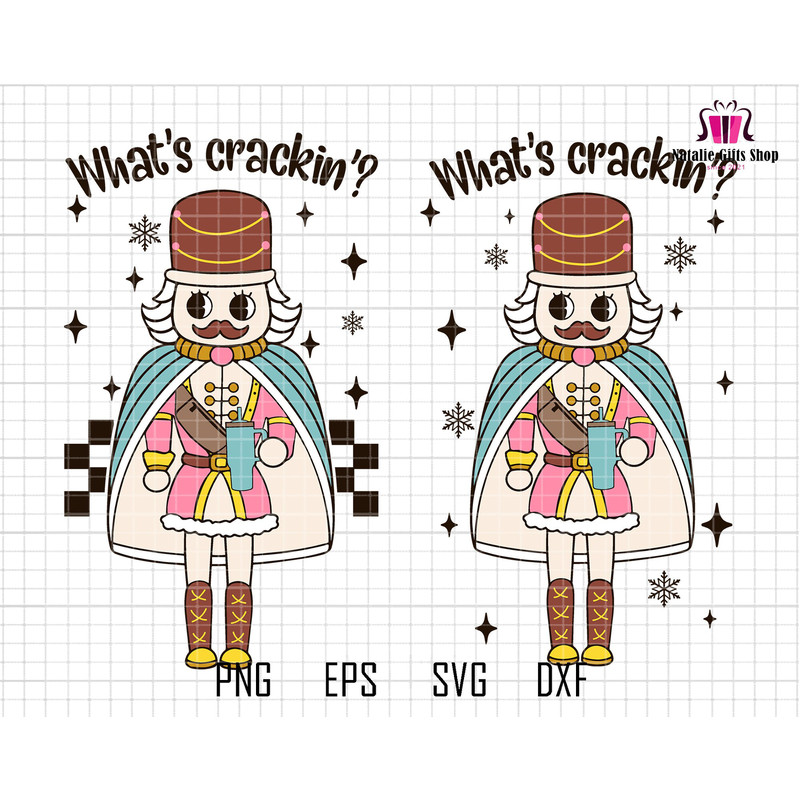What's Crackin' Svg, Trendy Christmas, Merry Christmas Svg, Nutcracker Xmas, Funny Christmas Svg, Belt Bag Tumbler Xmas, Winter Question Svg.jpg
