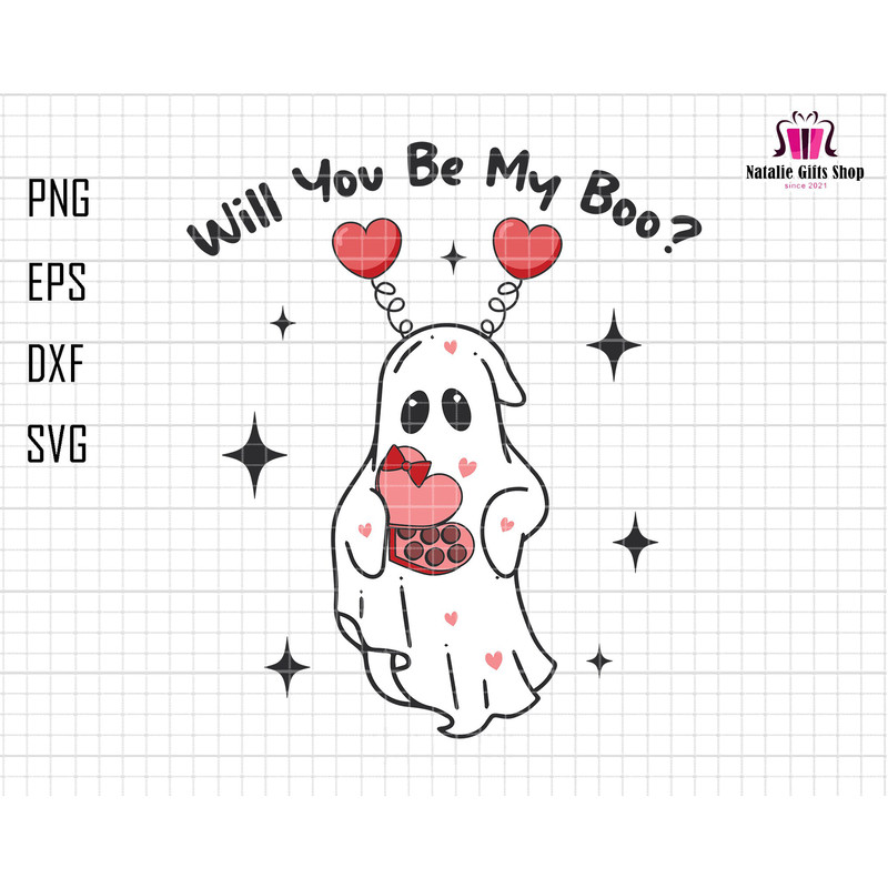 Will You Be My Boo Svg, Cute Ghost Valentine Svg, Ghost Lovely Svg, Pastel Valentines Day, Girl Ghost Svg, Boujee Svg, Valentines Day Ghost.jpg
