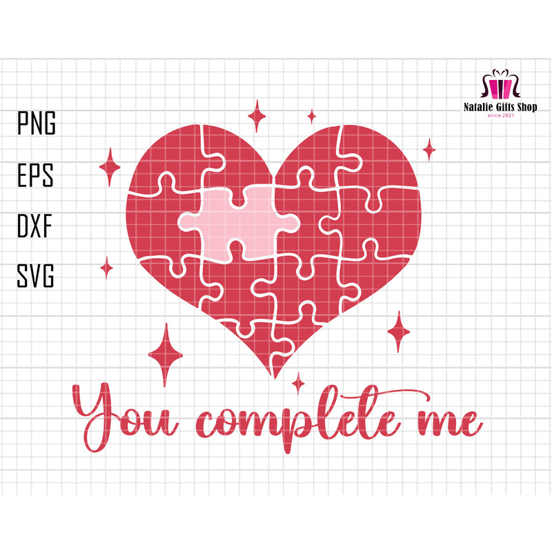 You Complete Me Svg, Valentine's Day Svg, Valentine's Day Shirt, Women's Svg, Pair Shirt, Forever Love Svg, Valentine's Day Gift, Gift Wife.jpg