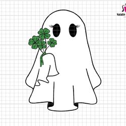 st. patricks day ghost svg, st patricks day svg, clover svg, lucky shamrock svg, feeling lucky svg, st. patty ghost, gho