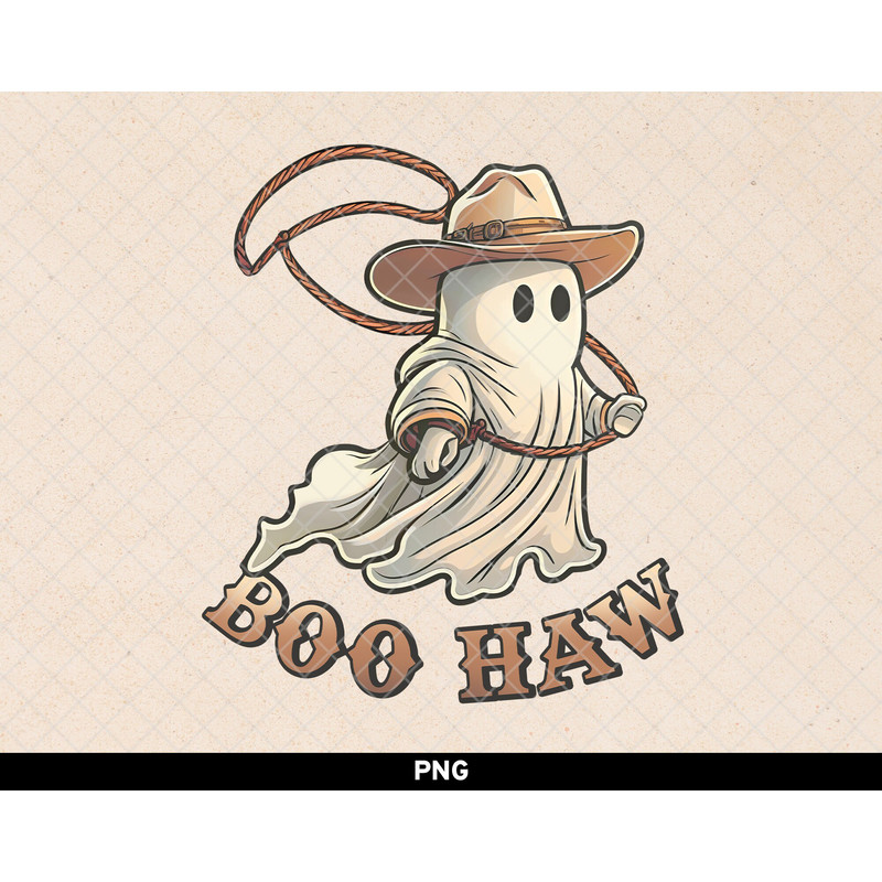 Boo Haw png, Western Ghost png, Cowboy Ghost png, Boohaw png, Western Halloween Design Sublimation png.jpg