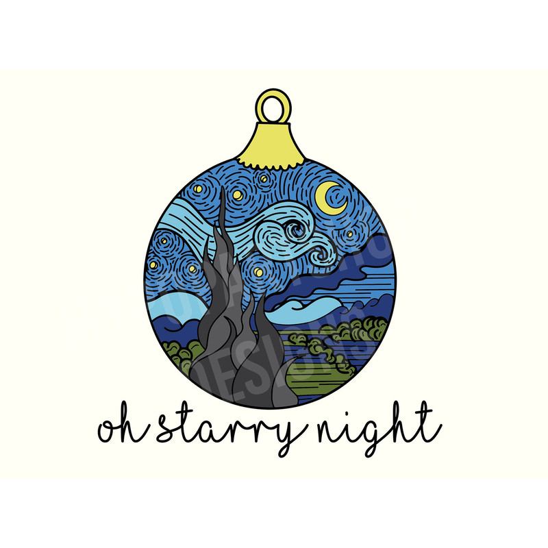 Oh Starry Night SVG, Starry Night Ornament SVG, Christmas Ornament SVG, Ornament Svg, Starry Night Svg, Van Gogh Svg, Instant Download.jpg
