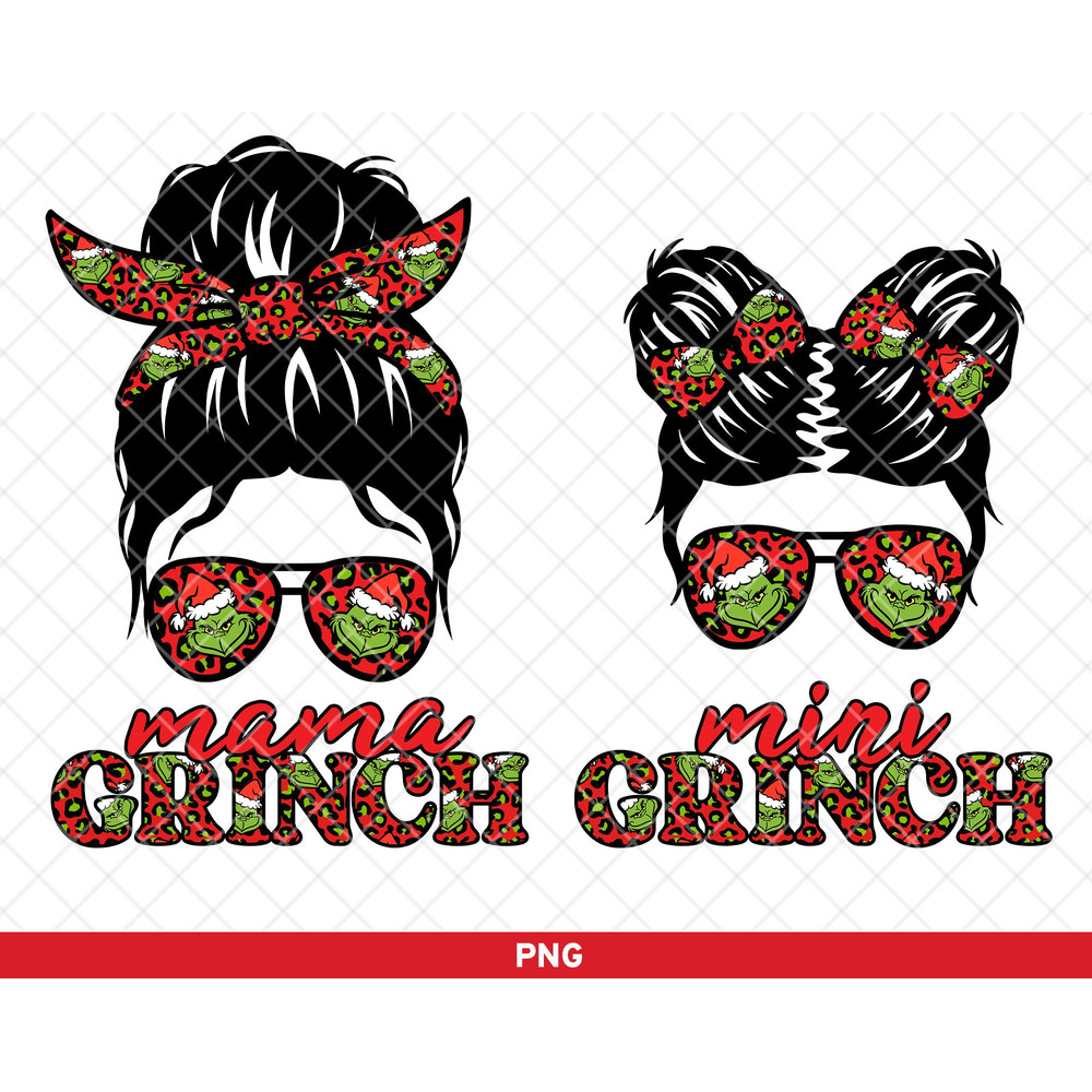 Mama Grinch png, Mini Grinch png, Mom and Daughter Christmas Sublimation, Grinchy Mama Sublimation, Mama Grinch png, Mom Life Grinch png.jpg