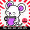 Baby Mouse Drinking Coffee Svg, White Mouse Svg, Cute Png for Shirts , Baby Wall Decor - 00010.jpg