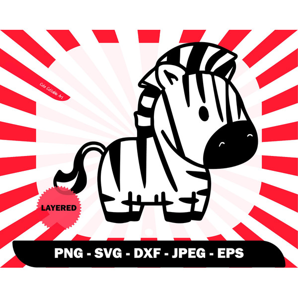 Cute Baby Zebra SVG, Zebra Outline Cut File, Cricut Silhouette, Zoo Animal Svg,  Digital Stamp, Baby Wall Decor, Kids Laser Cut Svg - 00035.jpg