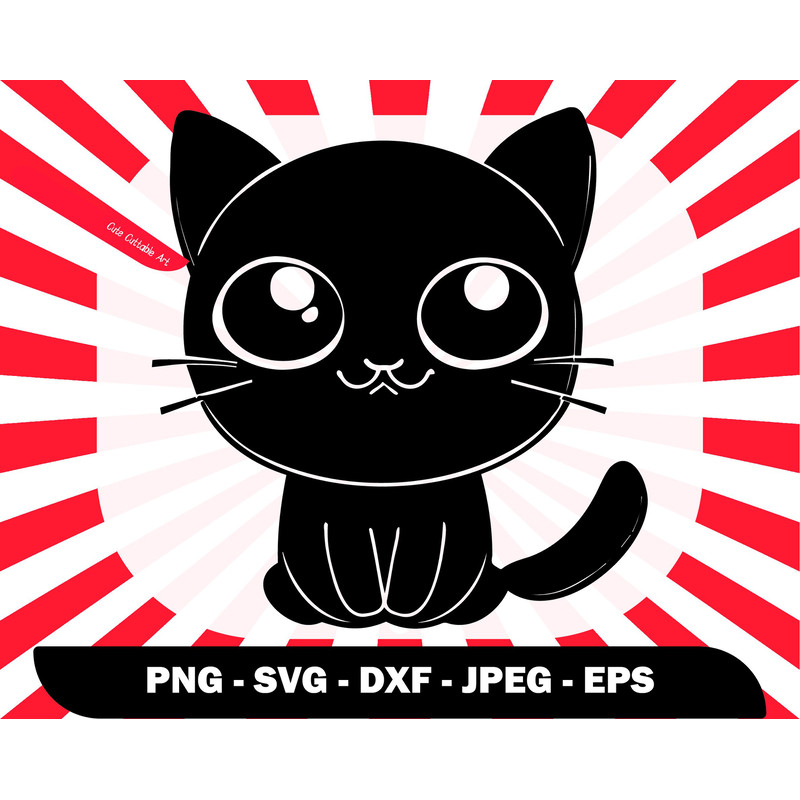 Cute Black Cat Svg, Cat Silhouette Svg, Cat Svg Cut File, Cat Cute Svg, Cute Png for Shirts , Black Cat Halloween Svg, Cat Outline Svg - 045.jpg