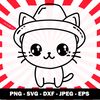 Cute Cat with A Hat Svg, Cat Svg Cut File, Cat Cute Svg, Cute Png for Shirts , Baby Wall Decor, Svg for Baby Card, Kitty digital stamp - 023.jpg