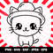 Cute Cat with A Hat Svg, Cat Svg Cut File, Cat Cute Svg, Cute Png for Shirts , Baby Wall Decor, Svg for Baby Card, Kitty digital stamp - 023.jpg