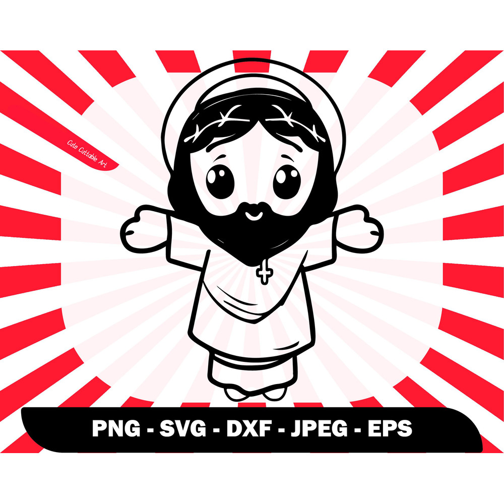 Cute Jesus Svg, Jesus For Kids Svg, Kawaii Christian Png, Jesus Svg, Faith Svg, Christian Design Svg Files, Son of God Svg for Shirt - 00044.jpg