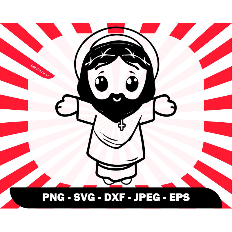 Cute Jesus Svg, Jesus For Kids Svg, Kawaii Christian Png, Jesus Svg, Faith Svg, Christian Design Svg Files, Son of God Svg for Shirt - 00044.jpg