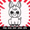 Cute Sitting Baby Donkey Svg,Kawaii Donkey Outline Svg, Cute Tattoos, Cute Png for Shirts , Baby Wall Decor, Svg for Baby Card - 00016.jpg