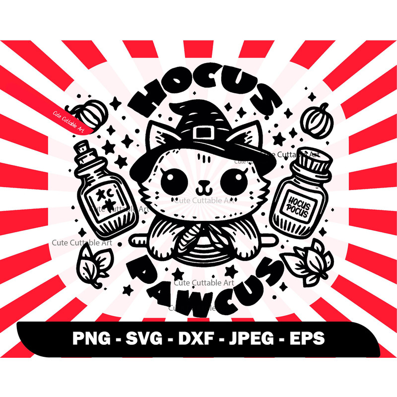 Hocus Pawcus Svg, Hocus Pocus Svg, Hocus Pocus Silhouette, Hocus Pocus Vector, Trick Or Treat Svg, Cat Halloween Svg, Halloween Svg - 074.jpg
