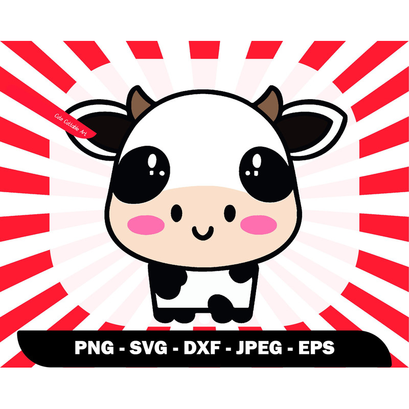 Kawaii Cow Clipart, Cute Baby Cow Svg, Kawaii Svg Files, Farm Animal Svg, Cartoon Clipart Png, Layered Cow Svg, Cow With Horns Png - 58.jpg