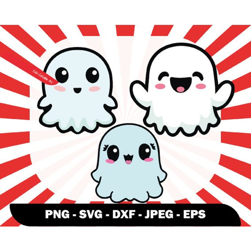 Layered Cute Ghost Svg BUNDLE, Kawaii Ghost Clipart, Kawaii Halloween Png, Cute Halloween Clipart, 3 Ghosts Svg , Ghost for Shirt Svg - 060.jpg