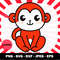 Sitting Cute Monkey Kawaii Svg Files, Sitting Cute Animal Svg, Baby Monkey Clipart, Cartoon Clipart Png, Kawai Safari Animal Svg - 00029.jpg
