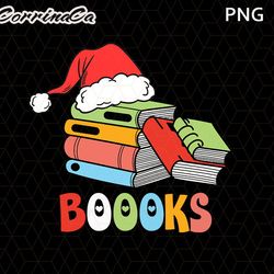 christmas books ng, christmas gift, book lovers png, books santa hat png, bookworm christmas png, gift for teachers, sch