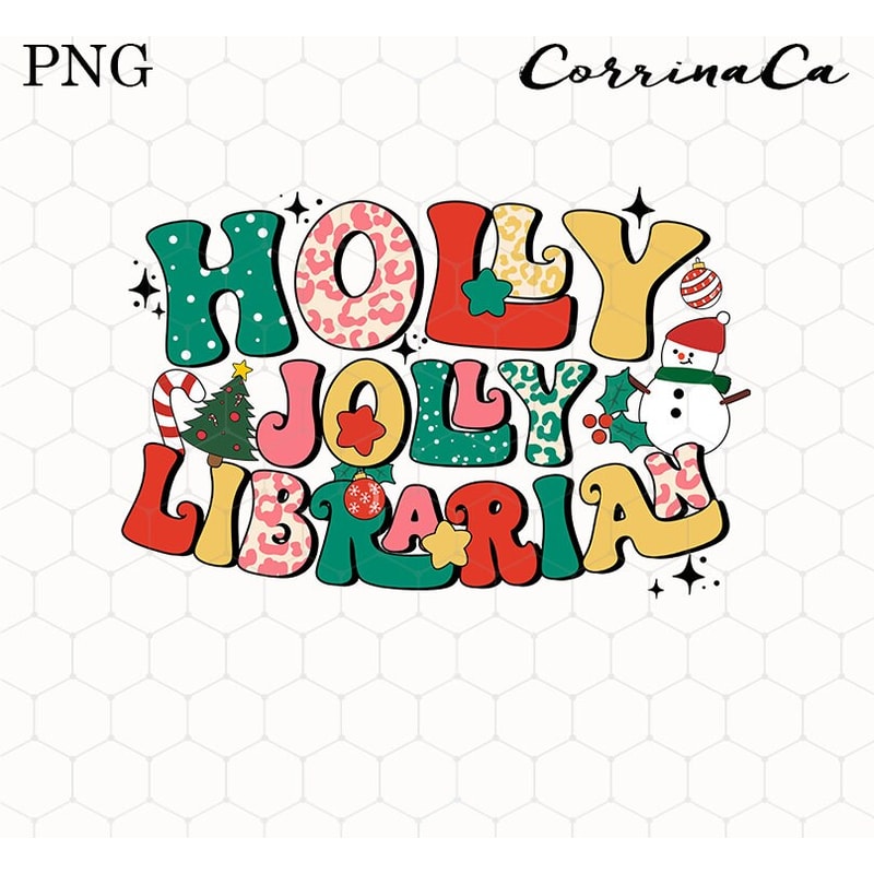 Christmas Librarian png, Librarian png sublimation design, Librarian Christmas png, Holly Jolly Librarian Png, School Png, Librarian design.jpg