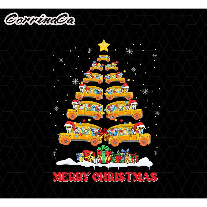 Christmas School Bus Png, Merry Christmas School Bus PNG, School Bus Christmas Tree, School Bus PNG, Bus Driver Png, Sublimation, Png File.jpg