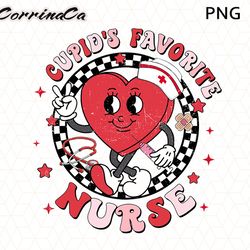 cupids favorite nurse png, valentine nurse png, cute heart nurse valentines png, nurse valentine sublimation, heart png,