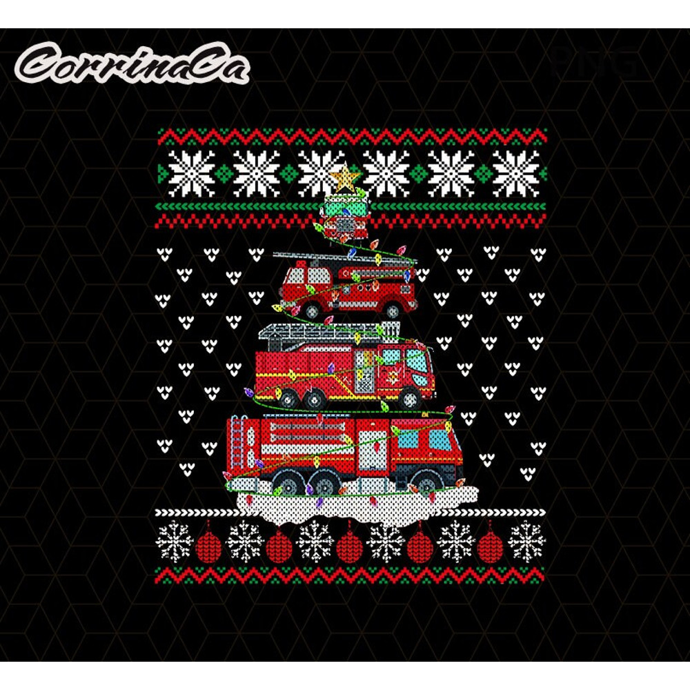 Firefighter Ugly Christmas Png, Christmas firefighter png sublimation design download, Christmas Png, firefighter Png, Christmas tree Png.jpg