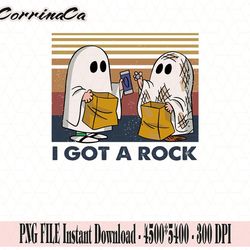i got a rock png, funny halloween png, retro halloween, cute little ghost png, funny ghost png,cute women ghost png funn