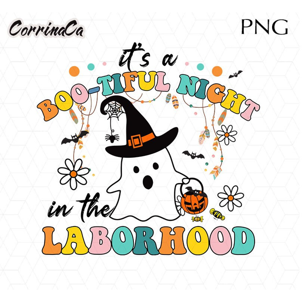 It's A Boo-tiful Night In The Laborhood Png, Ghost Halloween Png, Labor And Delivery Nurse Png, L And D Nurse Png, Cute Nurse Halloween Png.jpg